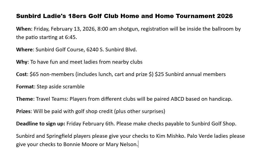 Sunbird Home and Home 2026